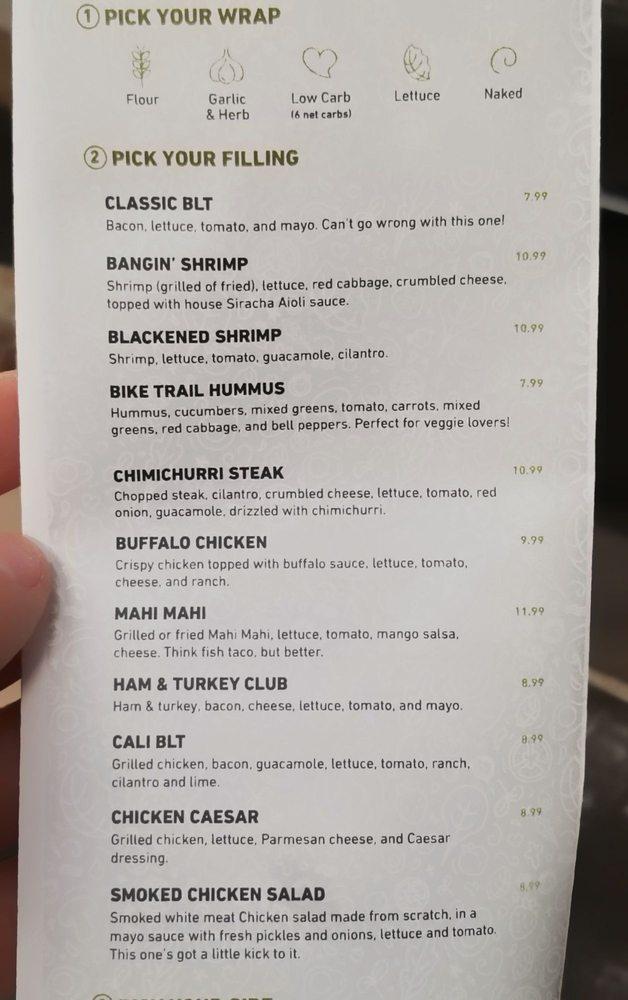 Menu at The Wrap Shack / Wrap Shack Plus restaurant, Hawthorne