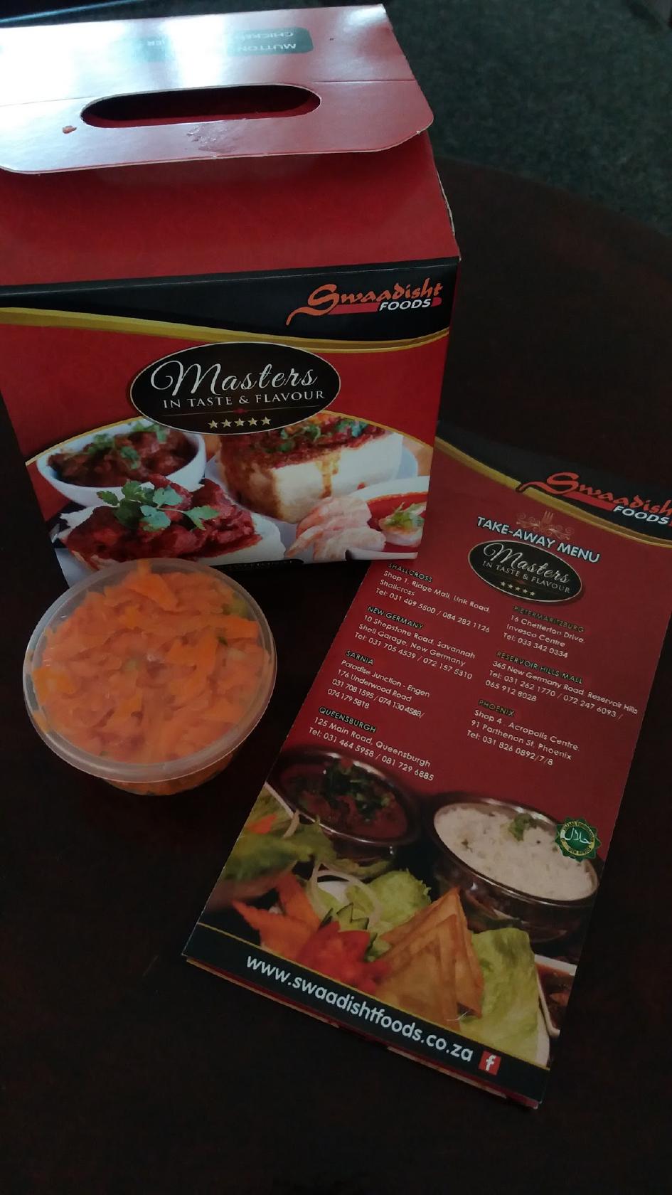 Menu at Swaadisht Foods Sarnia restaurant, 176 Underwood Rd