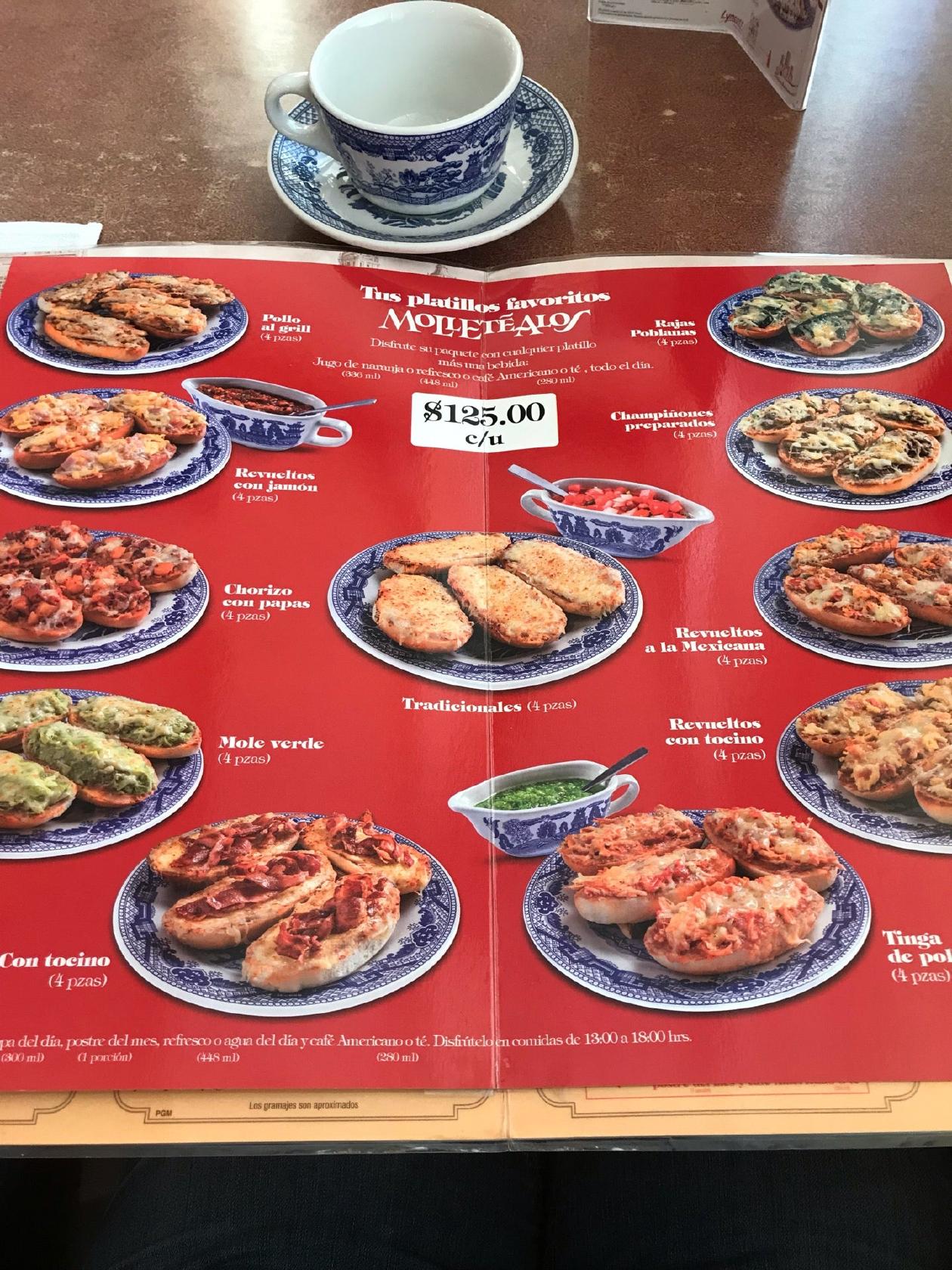 Carta del restaurante Sanborns Gran Plaza Mérida, Merida, C. 50 460