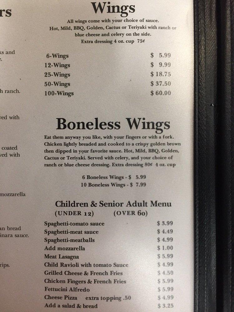 Menu at Mazzini's Italian Restaurant, Elkin