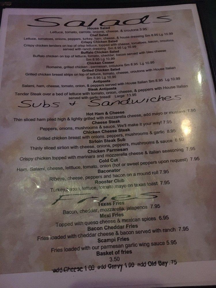 Menu at Red Rooster pub & bar, Hazleton, Harwood Rd