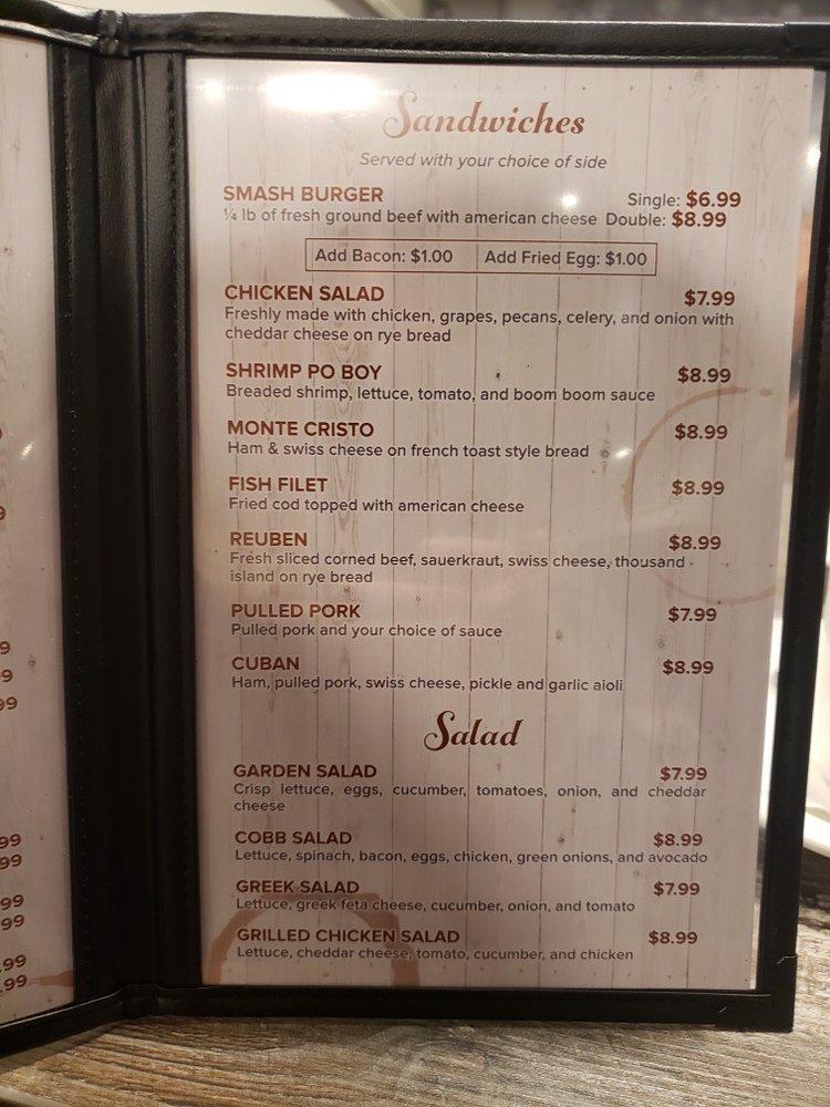 Menu at Lakeview Restaurant, Cambridge City