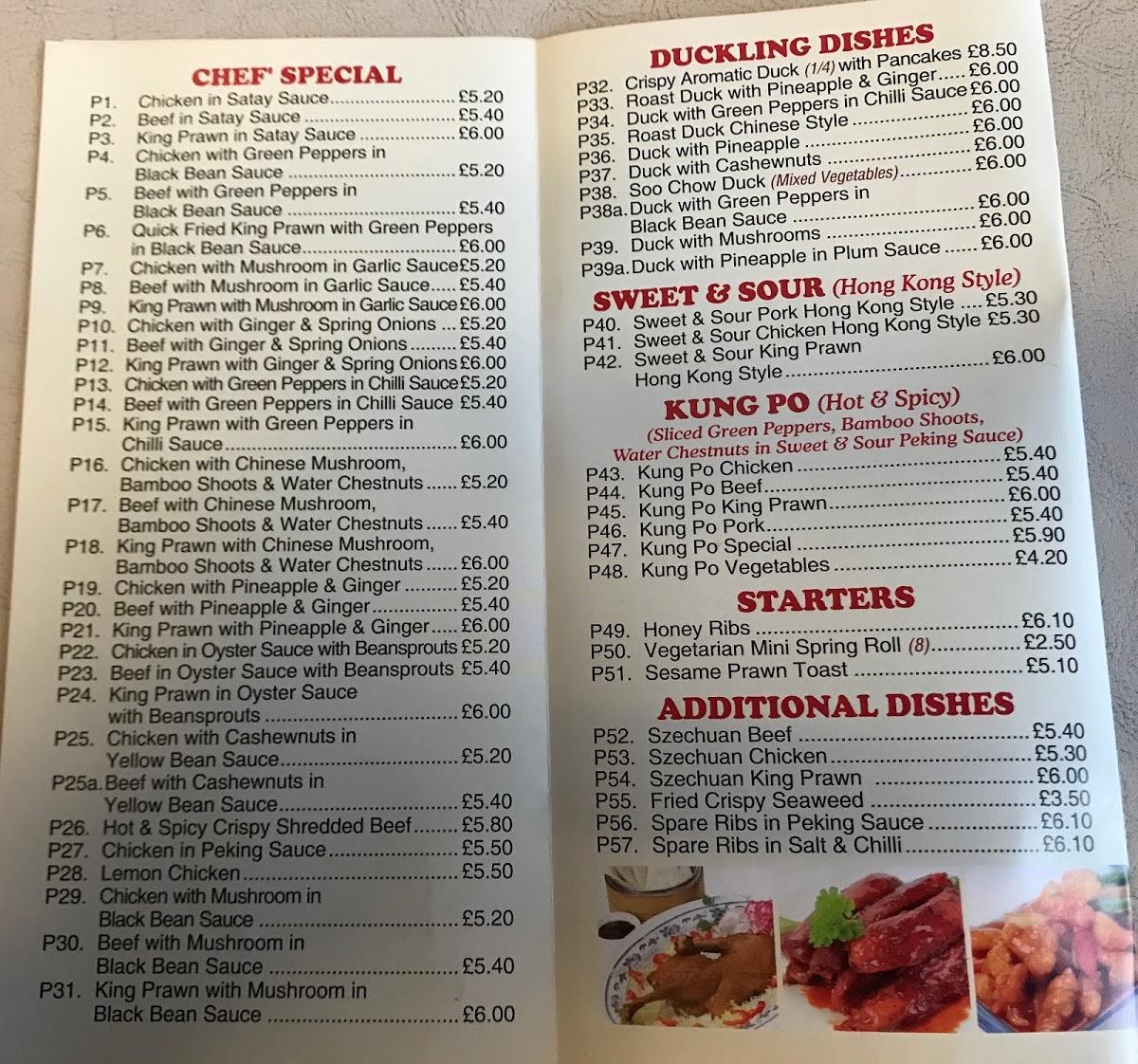 Menu at Golden Dragon fast food, Uckfield