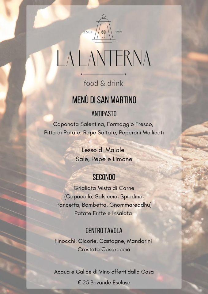 Menu da Ristorante Pizzeria La Lanterna, Botrugno