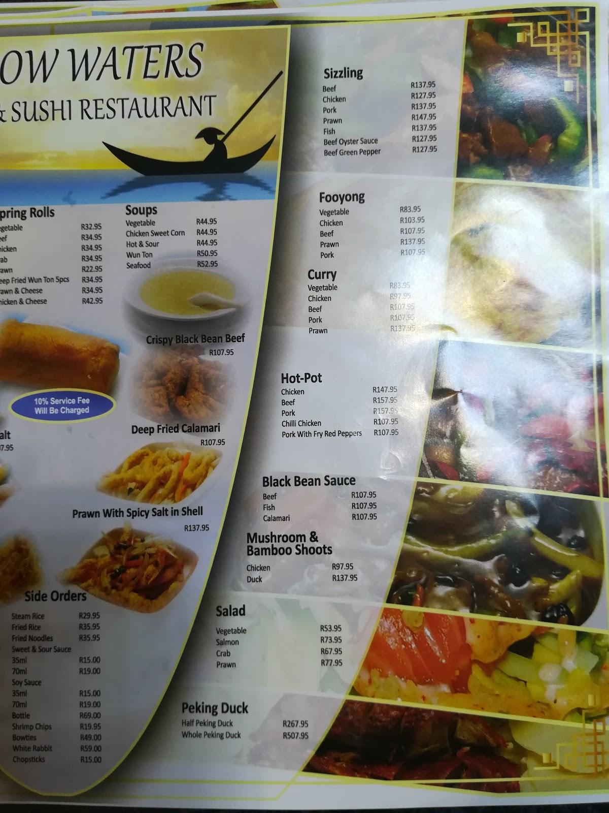 Menu at Shalow Waters Chinese & Sushi Restaurant, Randburg