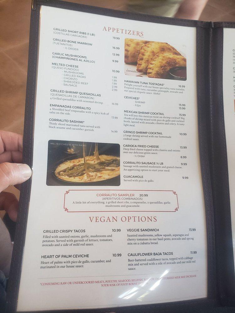 Menu at Corralito Steak House Lubbock steakhouse, Lubbock