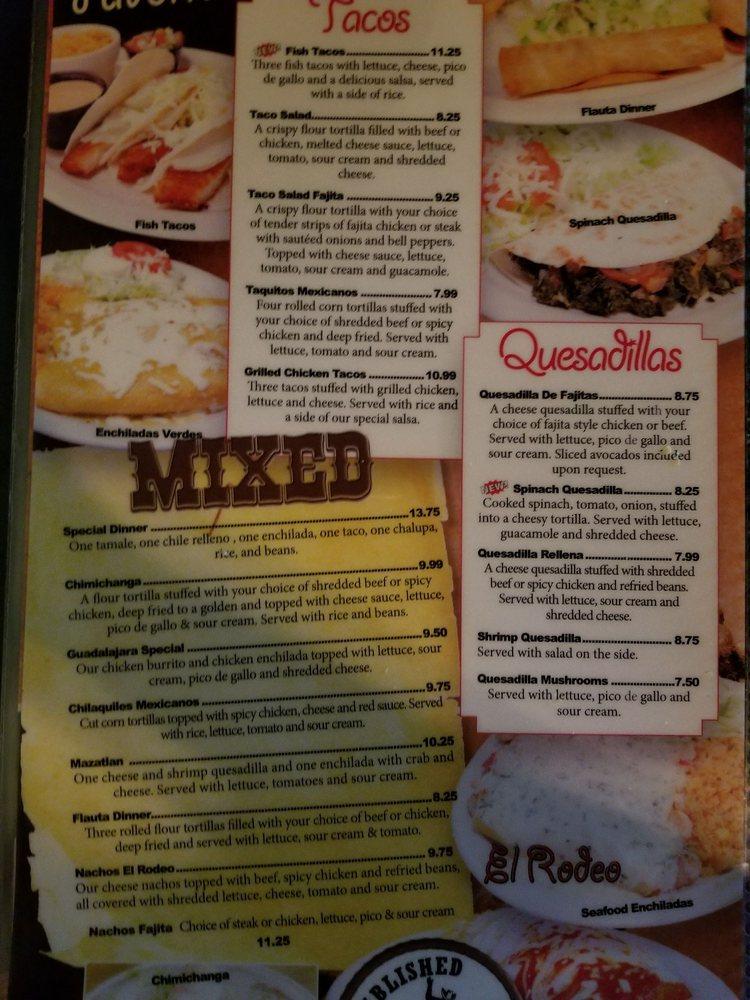 Menu at El Rodeo Mexican Restaurant, Urbandale, Douglas Ave