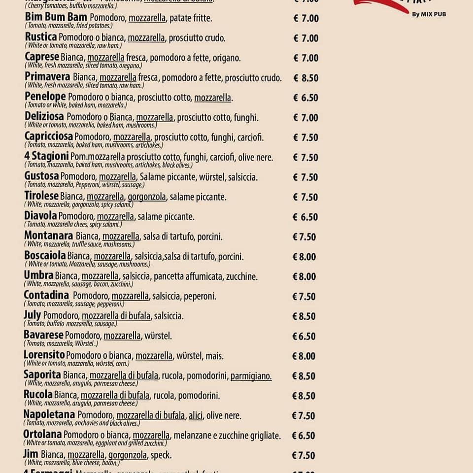 Menu di Da Zio 