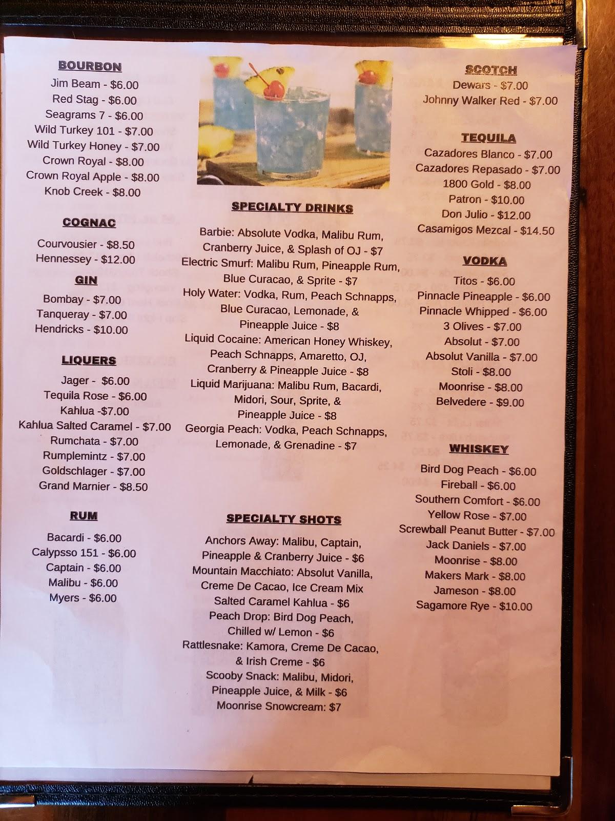 Menu at Lake Burton Cafe The Last of the Dives, USA, 72 Jones Branch Rd