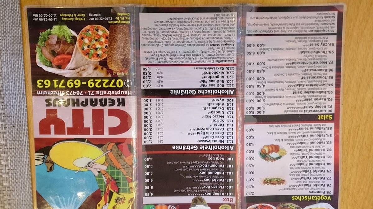 Speisekarte Von City Kebab, Iffezheim