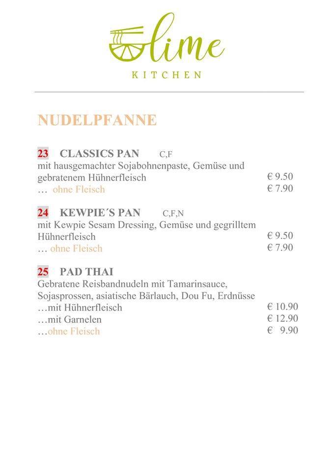 Speisekarte von Lime Kitchen restaurant, Leonding