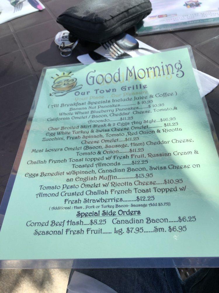 Menu at Our Town Grille restaurant, Malverne