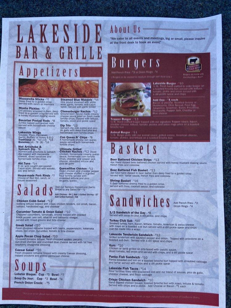 Menu at Lakeside Bar & Grill, Houghton Lake