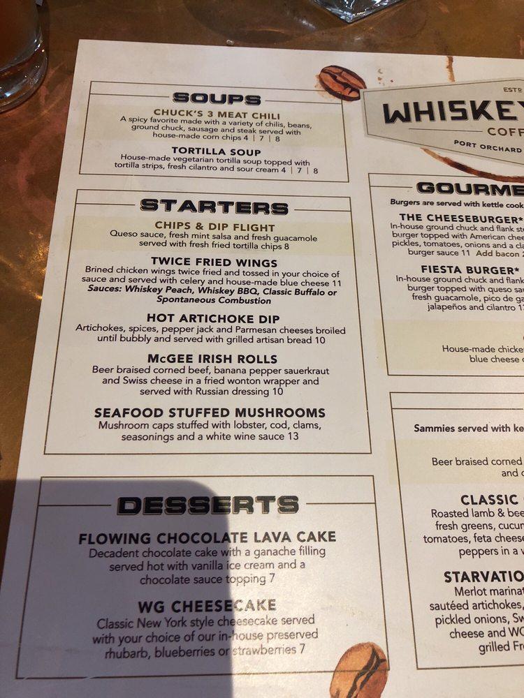 Menu at Whiskey Gulch CoffeePub, Port Orchard