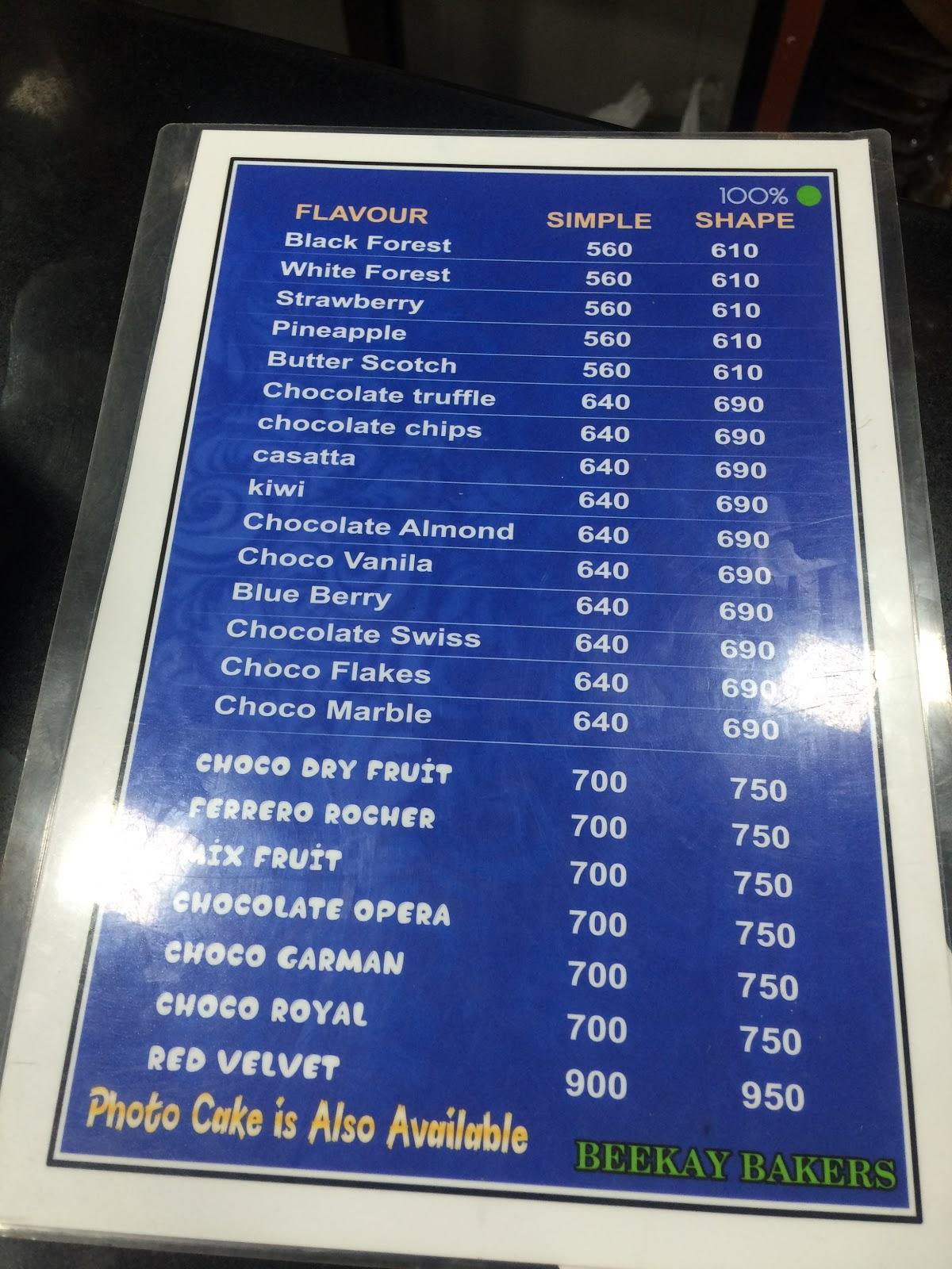 Menu at Bharat Krishna Bakery, Ahmedabad, Heera Panna Complex