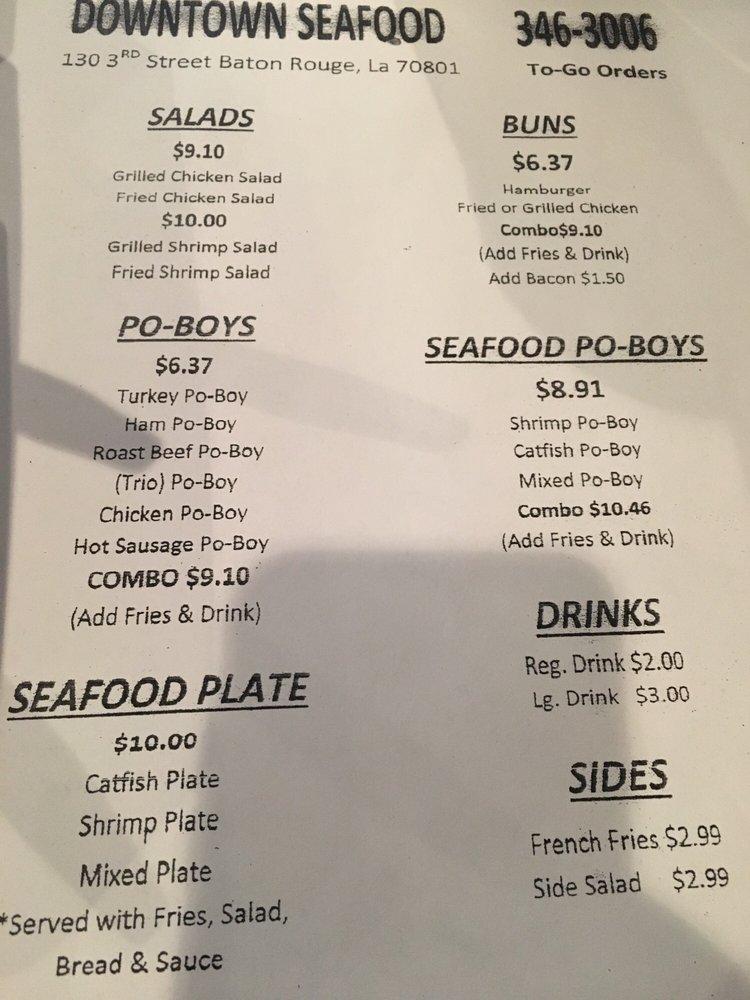 Carta del restaurante Downtown Seafood & Grill, Baton Rouge