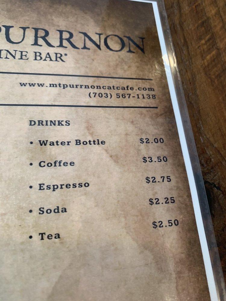 Menu at Mount Purrnon Cat Café + Wine Bar, Alexandria