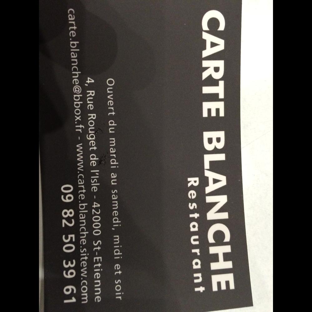 Menu at Restaurant Carte Blanche, SaintÉtienne
