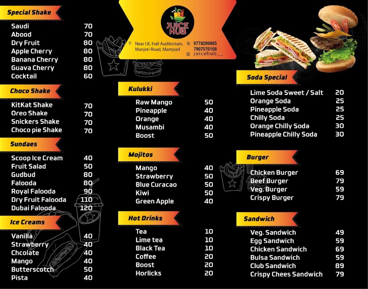 Menu at JUICE HUB, Mampad