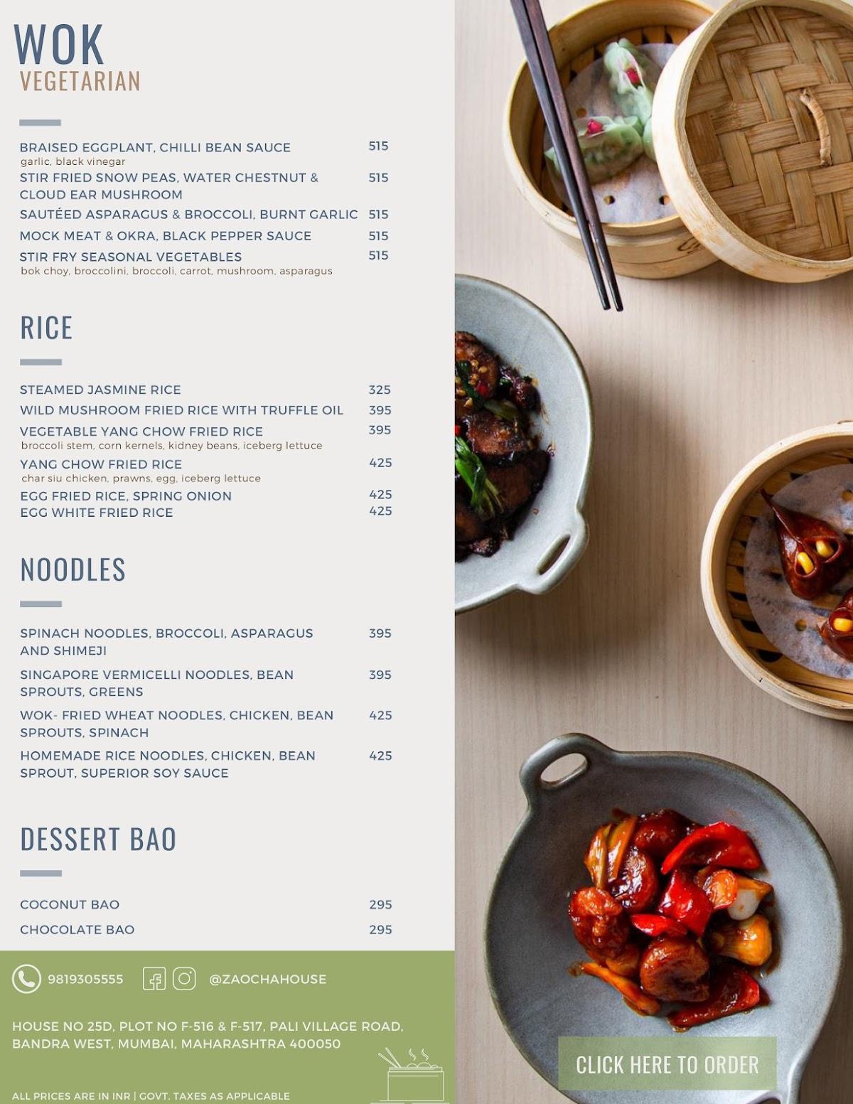 Menu at Zao Cha House, Mumbai, Zao Cha House House No 25d