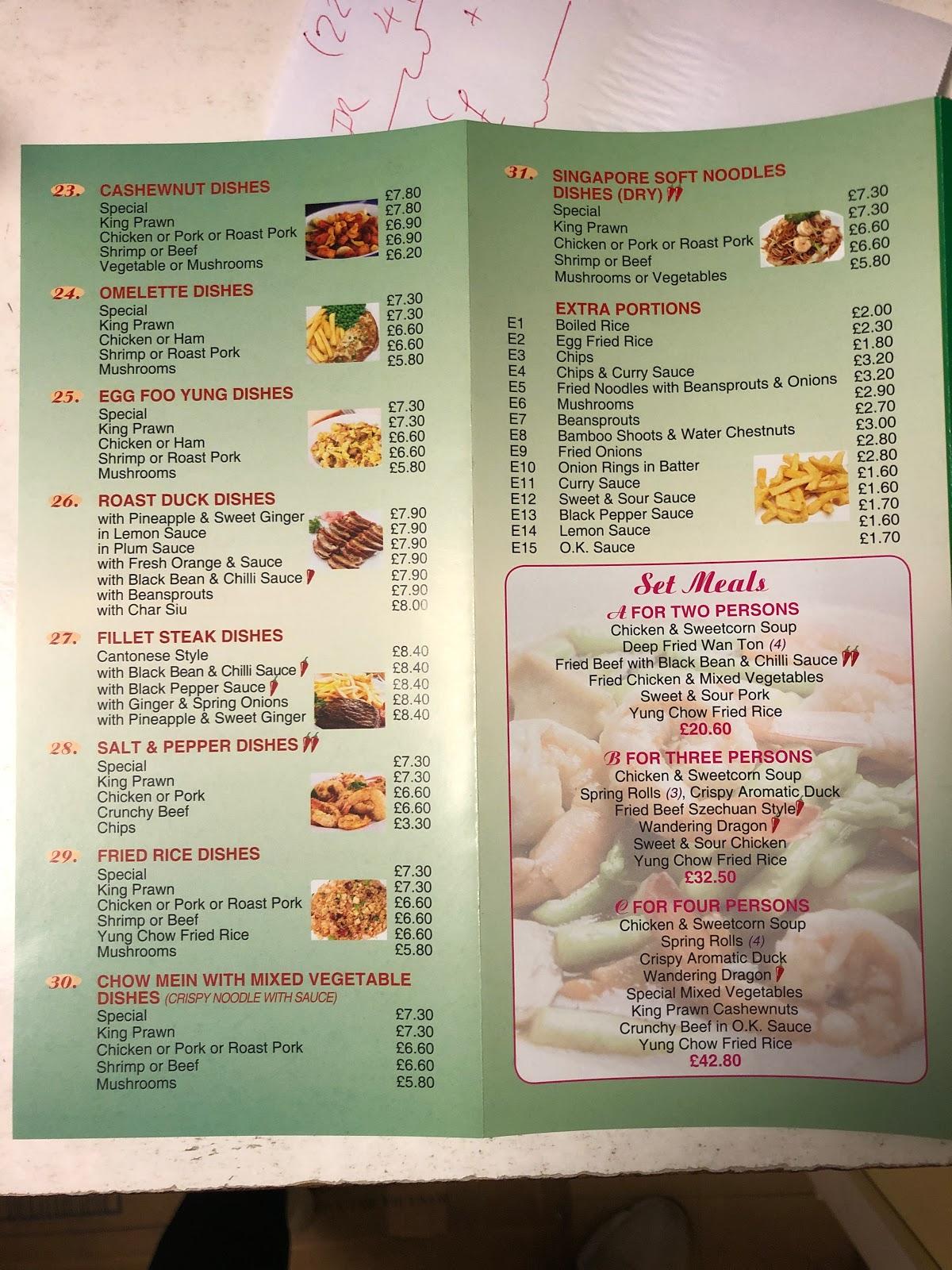 Menu at Birds Nest fast food, Halifax