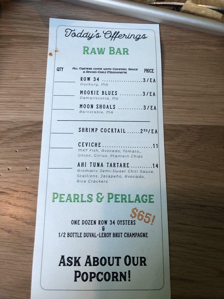 Menu at Pearl & Lime pub & bar, Quincy