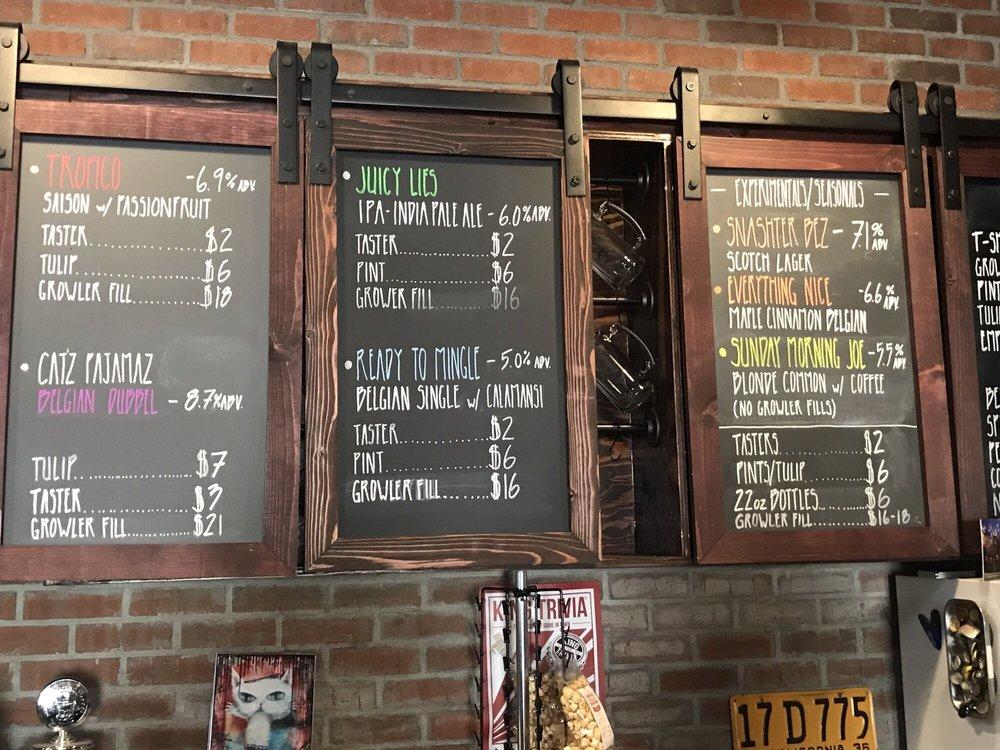 Menu at Brewyard Beer Company pub & bar, Glendale