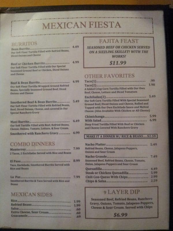 Menu at Haystax Restaurant, Eustis
