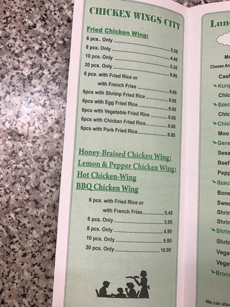 Menu at Taiwan Restaurant, Macon