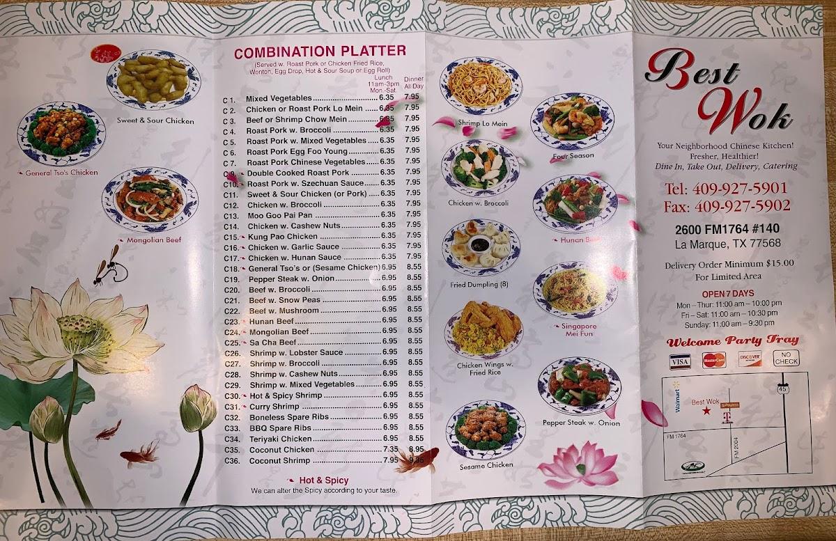 Menu at Best Wok restaurant, La Marque