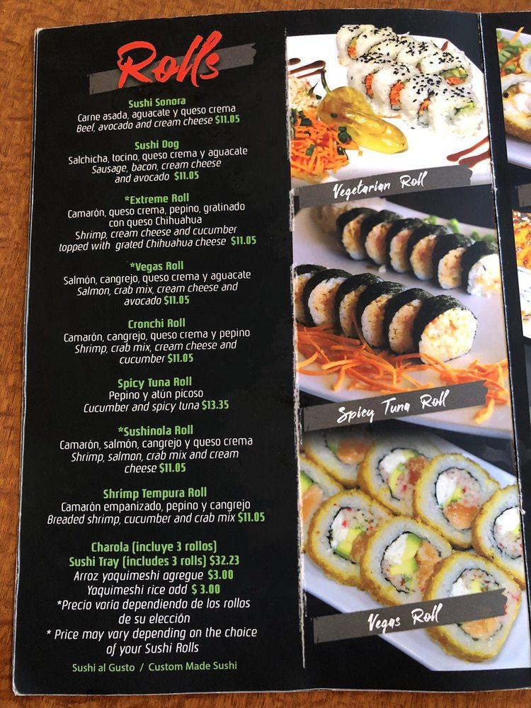 Menu At Sushi Sonora Restaurant, Phoenix, W Mcdowell Rd