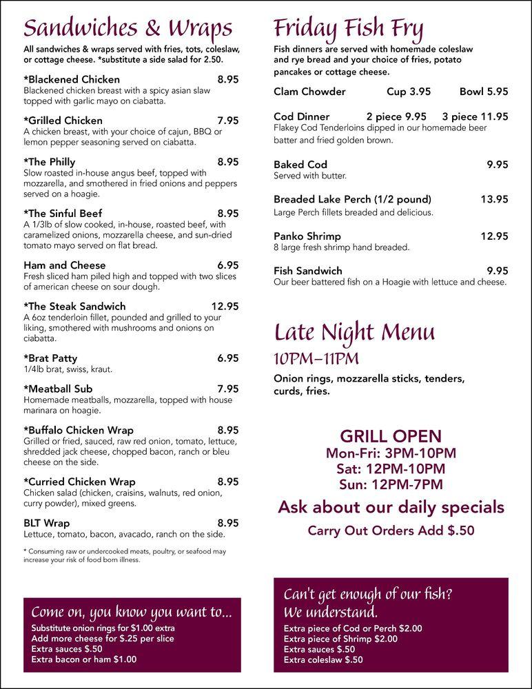 Menu at White Rabbit Bar and Grill, Mequon