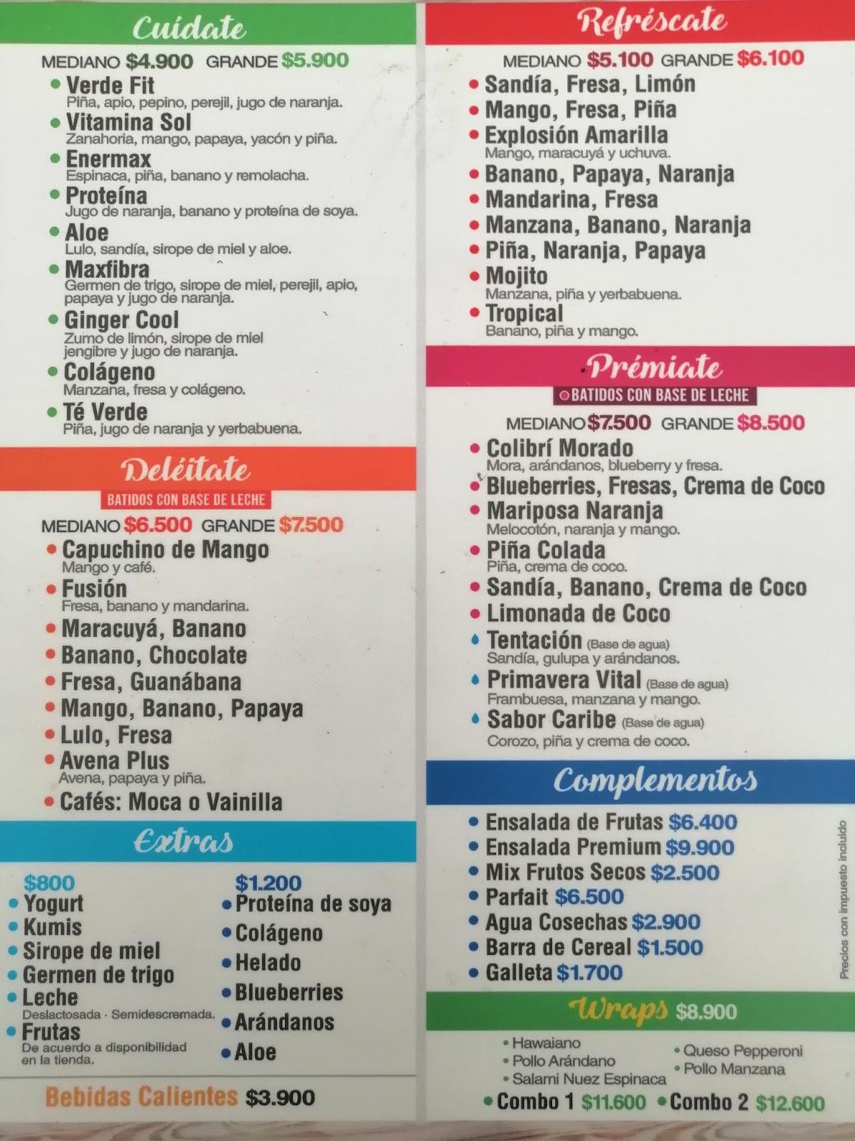 Menu at Cosechas Cra 49C restaurant, Barranquilla, Cra. 49c #79217