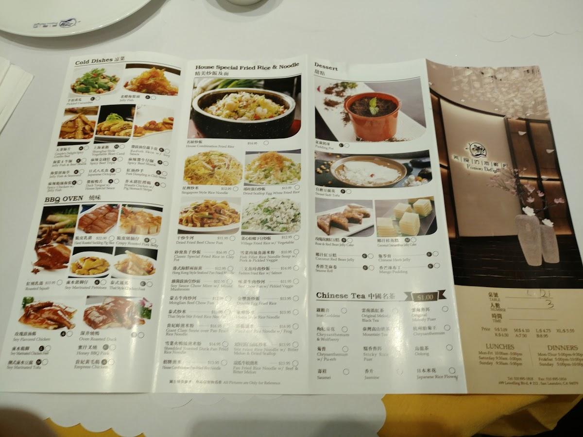 Menu at Fusion Delight restaurant, San Leandro