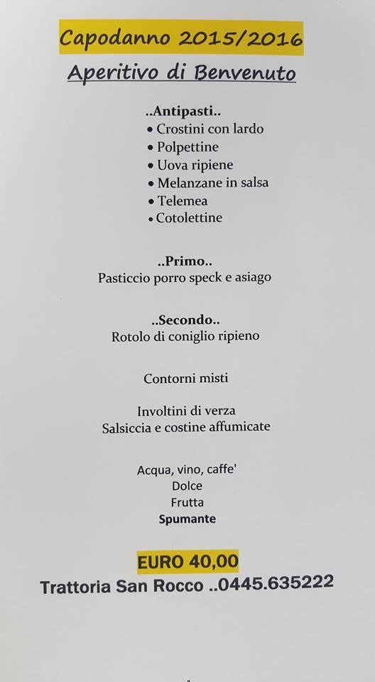Menu di Trattoria San Rocco 