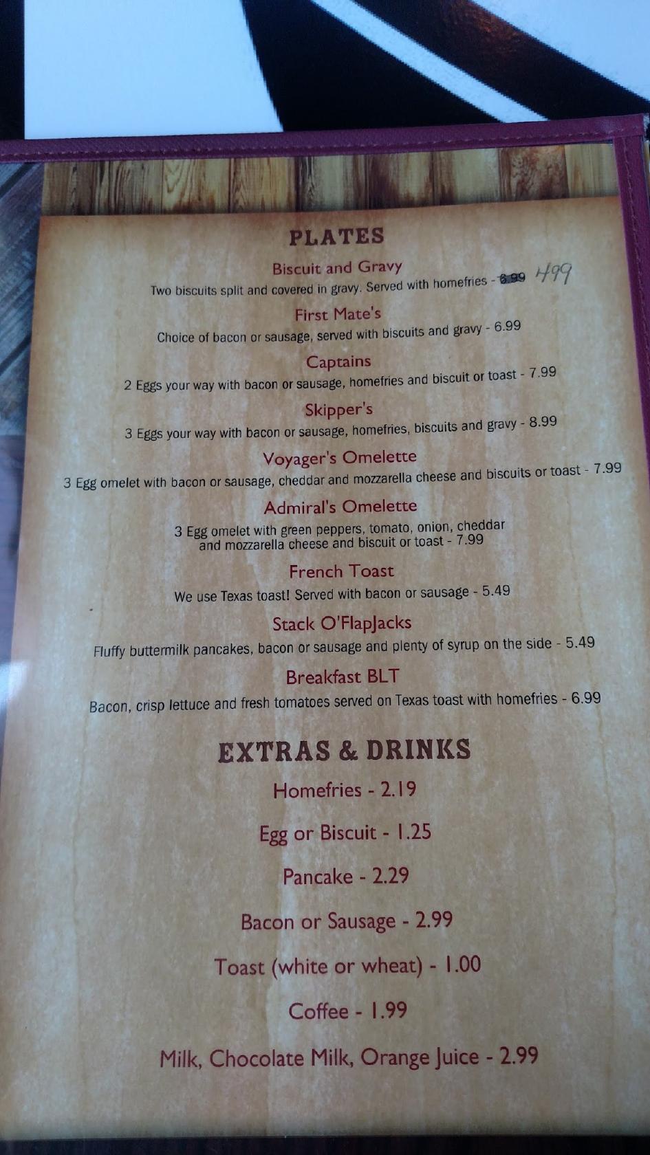Menu at Big Bass Grill Lakefront Restaurant and Marina, Lake Panasoffkee