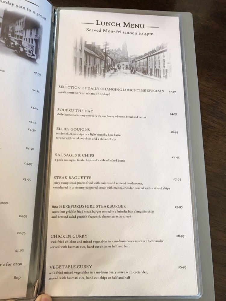 Menu at Ellie's Restaurant, Dungannon
