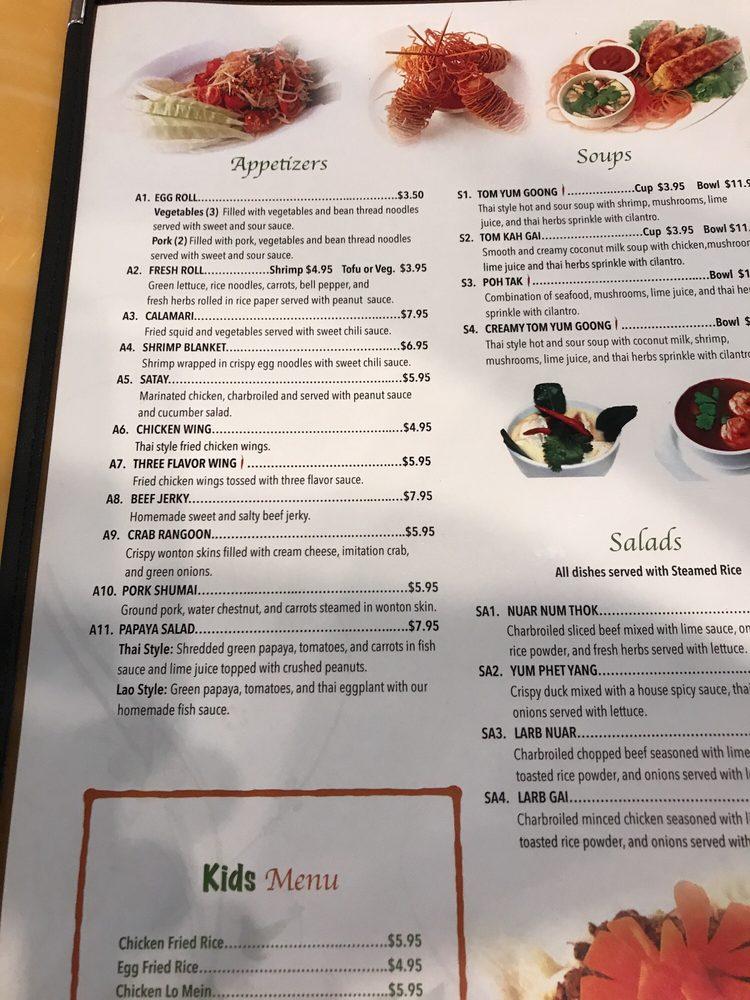 Menu at Ginger Thai Bistro restaurant, Murfreesboro