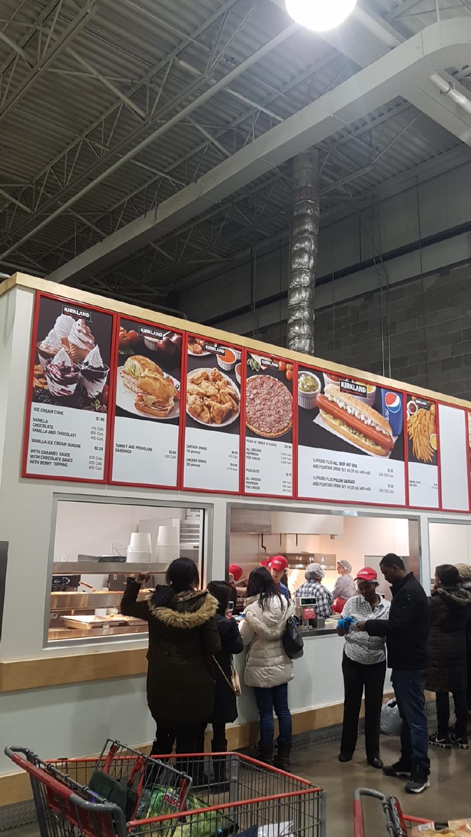 Menu at Costco Food Court restaurant, Ottawa, Merivale Rd