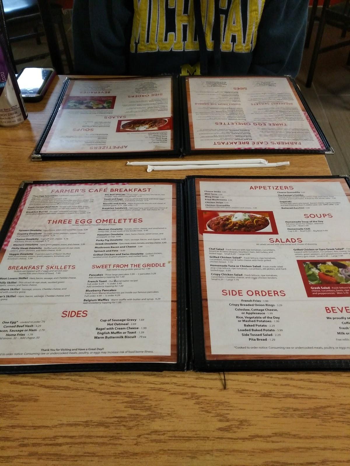 Carta de Farmer's Cafe, Carleton, 141 Medical Center Dr