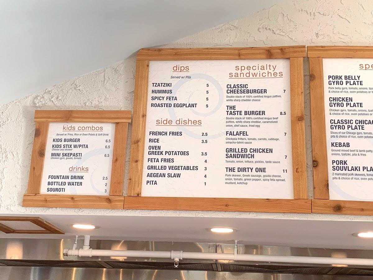 Menu at Taste Greek Street Food restaurant, Westmont