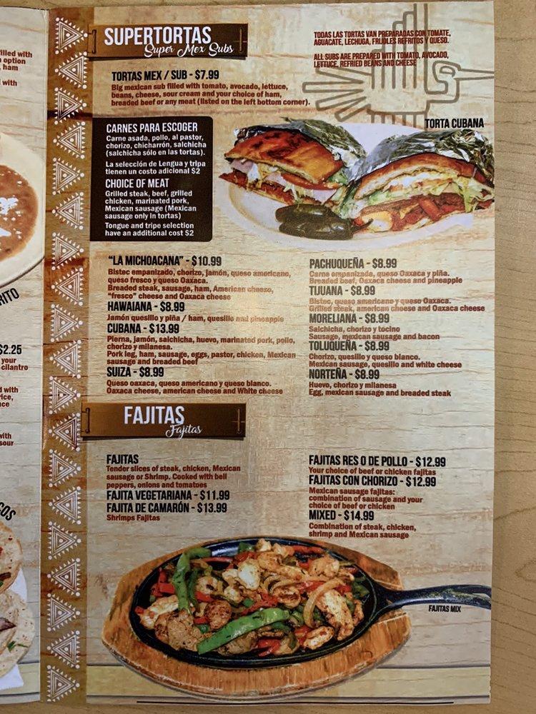 Menu at La Michoacana Mexican Market 10 restaurant, Dayton
