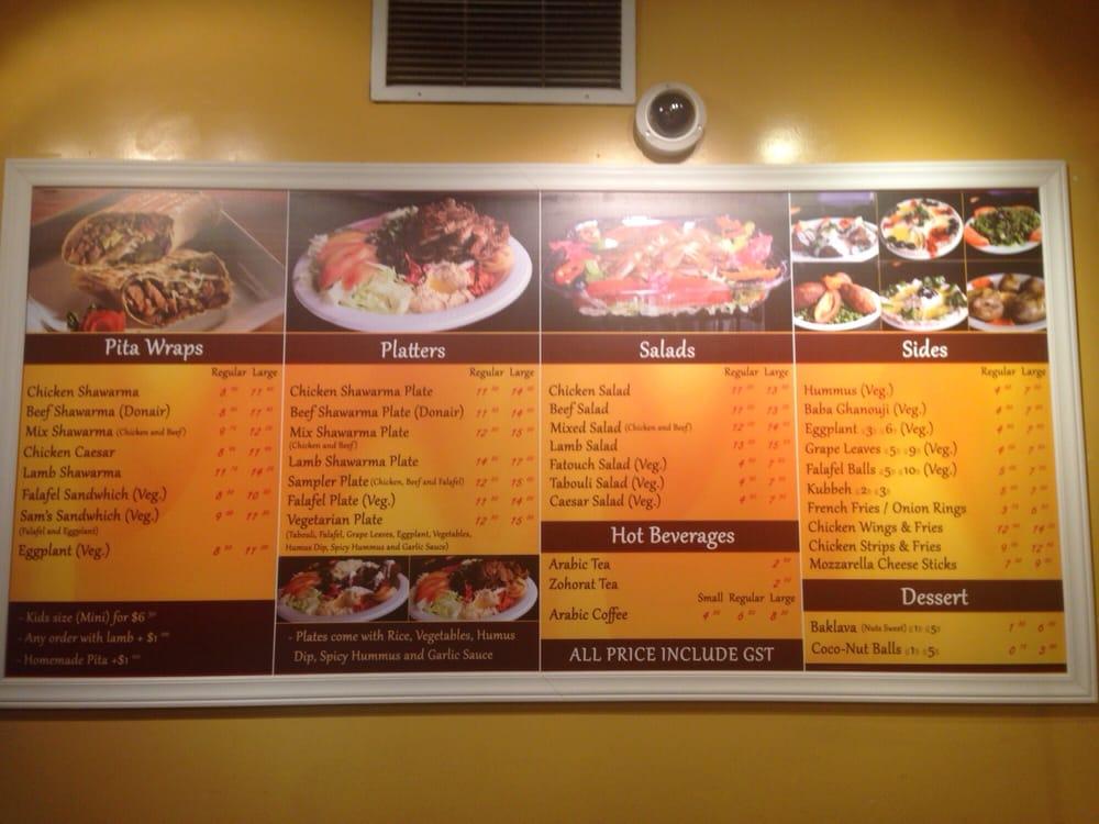 Menu at Shawarma Station restaurant, Calgary