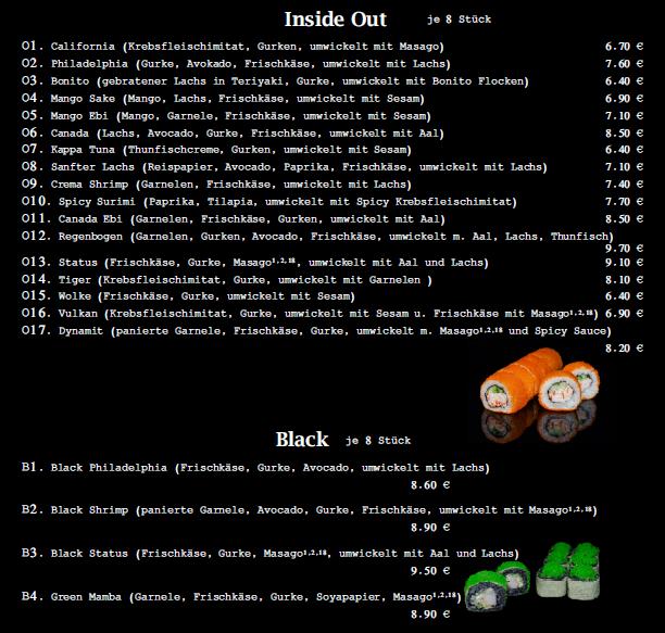 Speisekarte Von My Sushi Restaurant Zweibr Cken