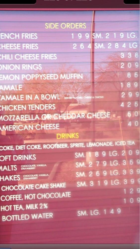 Menu at Portillo's Hot Dogs restaurant, Scottsdale, N 90th St