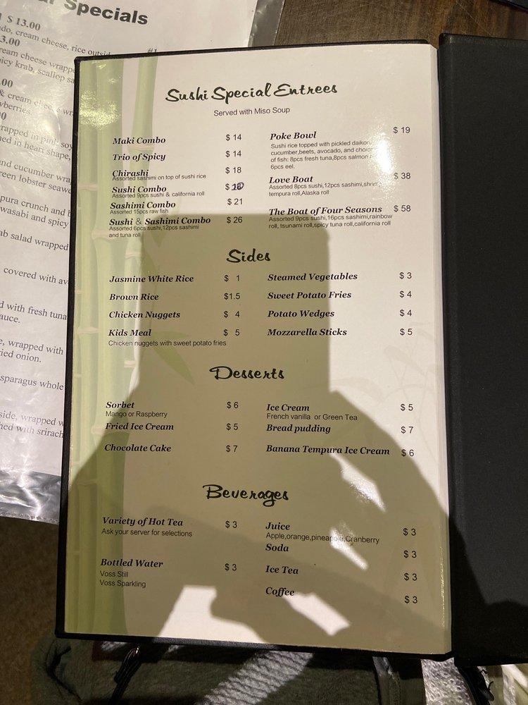 Menu at Bamboo Bistro restaurant, Lady Lake, 700 US441