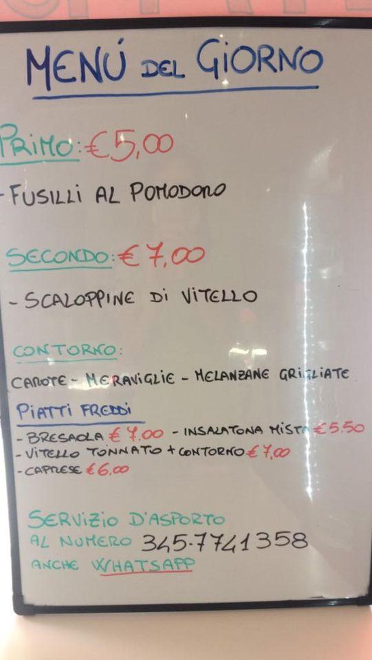 Menu di Caffetteria Icarus 