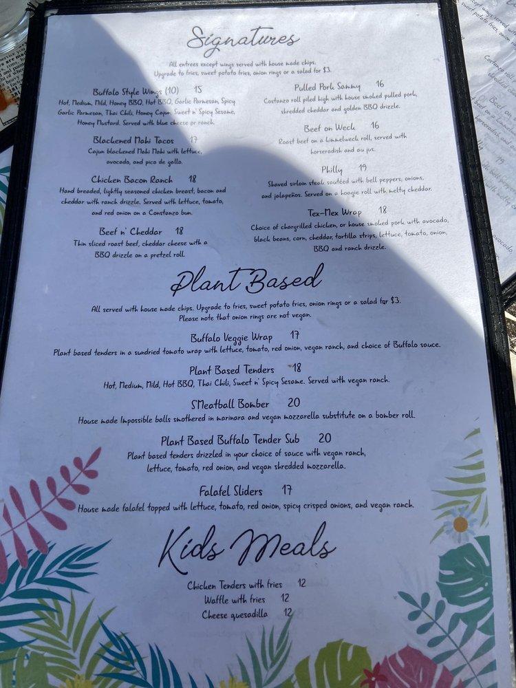 Menu at Balloons Restaurant & Night Club, Ellicottville