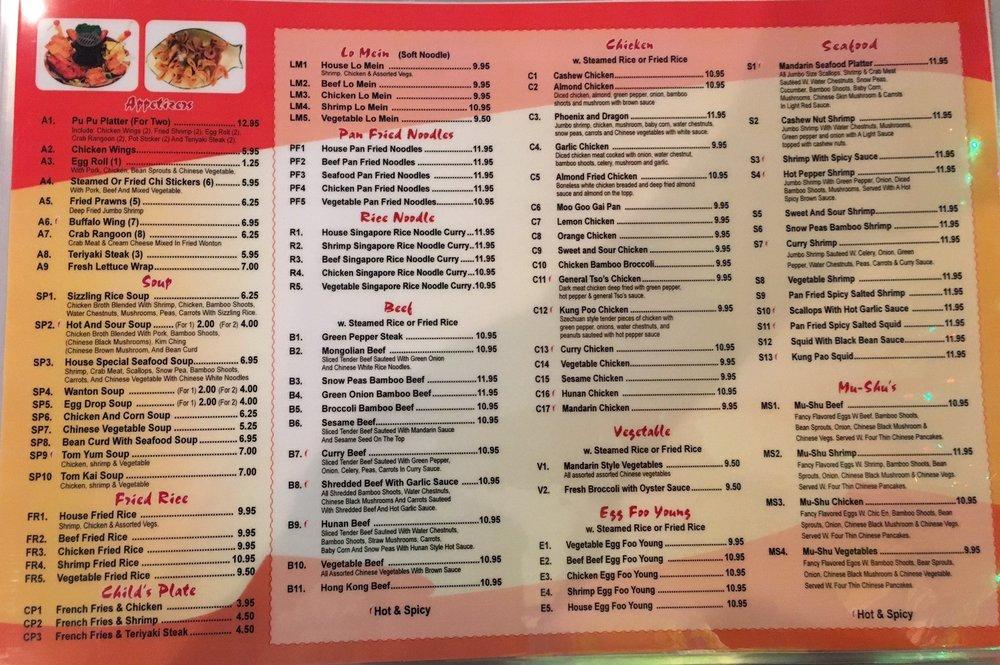 Menu at Hong Kong Restaurant, Winder, 17 Monroe Hwy Suite G&H
