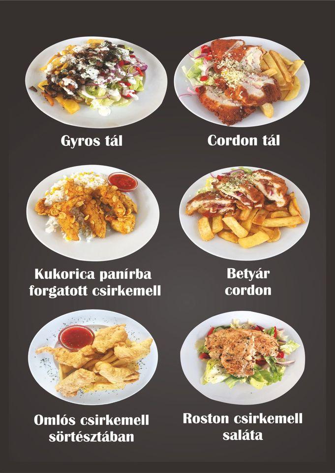 Menu at Jack's Kitchen restaurant, Pápa